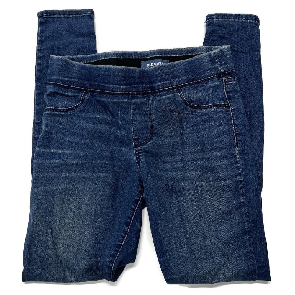 Old Navy Rockstar Mid Rise Pull-On Blue Jeans Womens 2R 2 Regular Denim